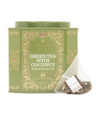 Green Tea with Coconut, Ginger and Vanilla, HRP Tin of 30 Sachets